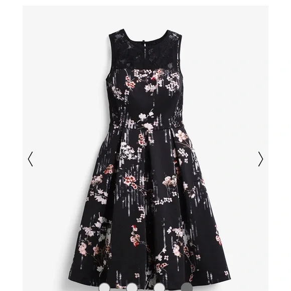 WHBM Floral-Print Fit-And-Flare Dress - Picture 4 of 11